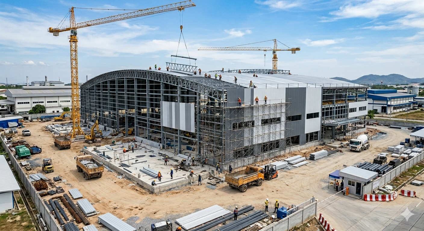 ประกาศเชิญประกวดราคาโครงการก่อสร้างอาคารโรงงานฉีดขึ้นรูปพลาสติก บริษัท ไทยฮั้วแพคกิ้งแมททีเรียลส์ สาขาตรัง (包装厂董里厂房建设招标)